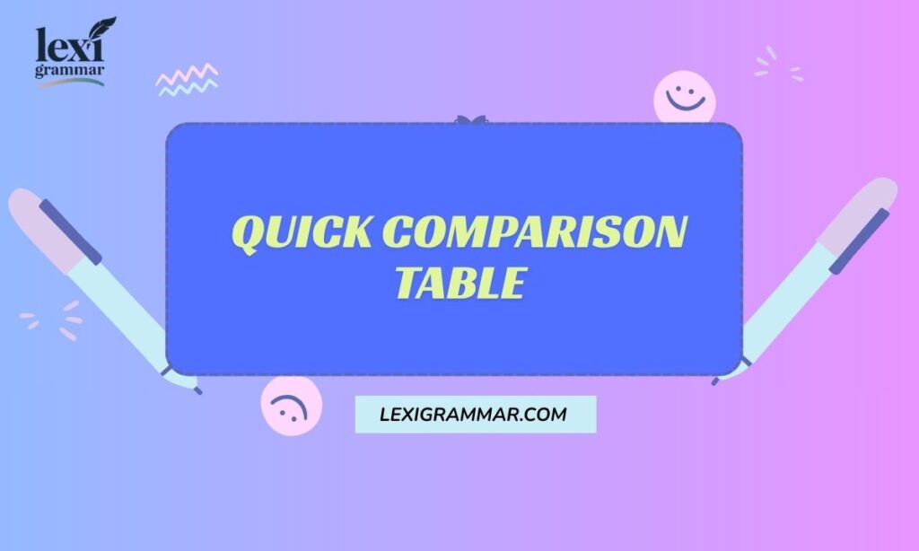 Quick Comparison Table