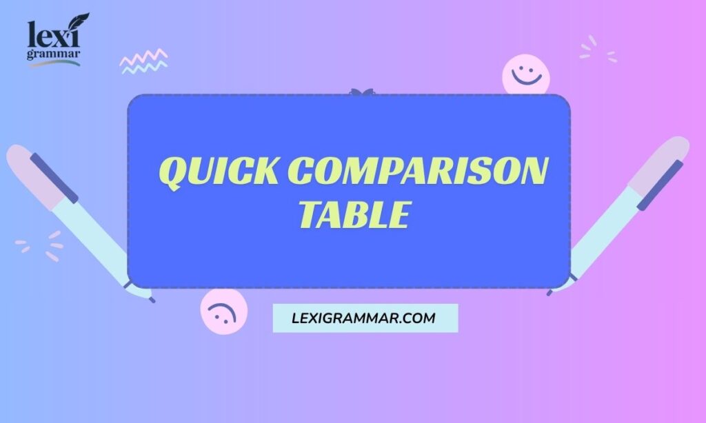 Quick Comparison Table